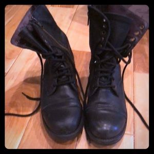Black combat boots